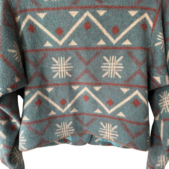 Bon Cilie Tokyo Vintage Geometric Patterned Jacket Size 9 S/M Aztec Southwestern - Picture 15 of 15